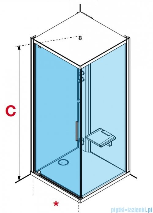 Novellini Glax 1 2.0 kabina standard 80x80 lewa srebrna G21GF80SMFL-1BB