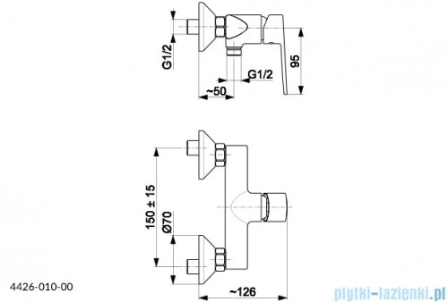KFA AGAT bateria prysznicowa chrom 4426-010-00