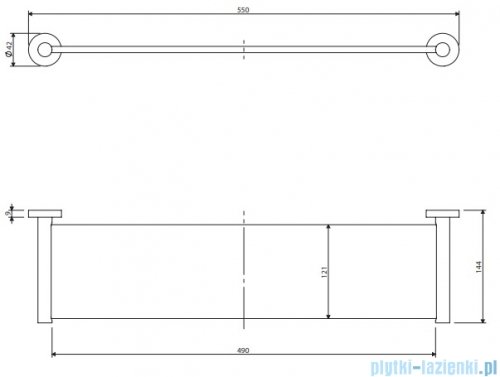Omnires Modern Project półka szklana grafit MP60930GR