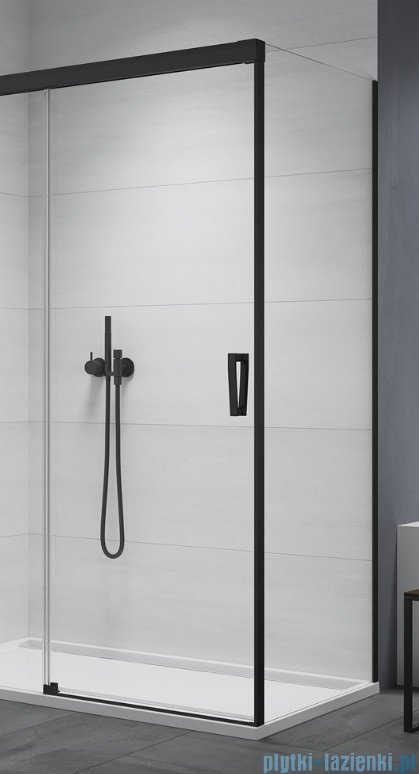 SanSwiss Cadura Black Line ścianka boczna Cast 100x200cm profile czarny mat CAST1000607