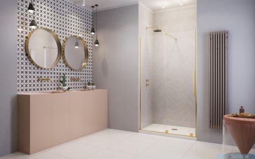 Radaway Furo Gold DWJ drzwi prysznicowe 160cm lewe szkło przejrzyste 10107822-09-01L/10110780-01-01