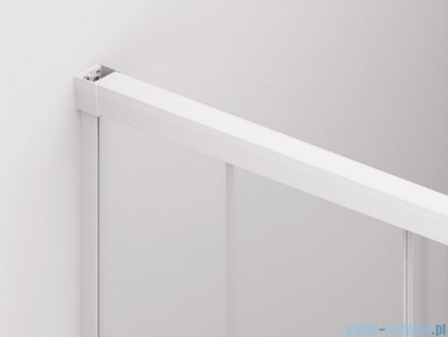 SanSwiss Cadura White Line drzwi przesuwne 110cm jednoskrzydłowe lewe z polem stałym profile biały mat CAS2G1100907