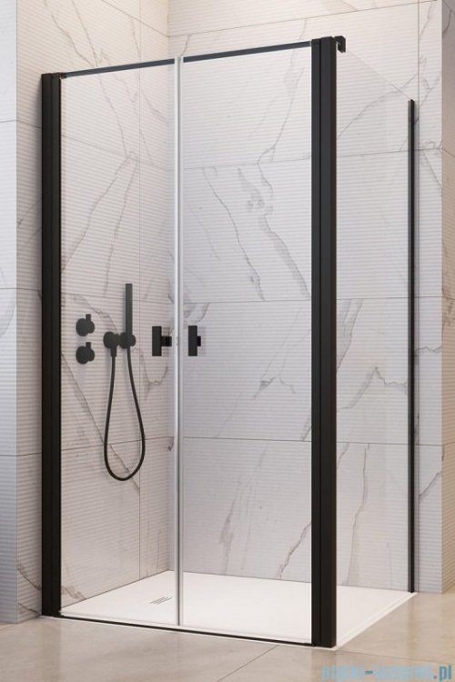 Radaway Nes 8 Black DWD+S kabina 120x100cm czarny mat/szkło przejrzyste 10081120-54-01/10080100-54-01