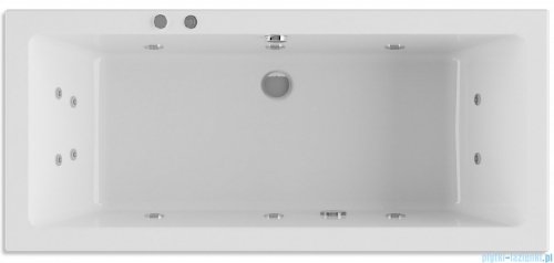 Riho Lugo 200x90cm wanna prostokątna z hydromasażem Pneumatic lewa + nogi + syfon BT06-PNE-L