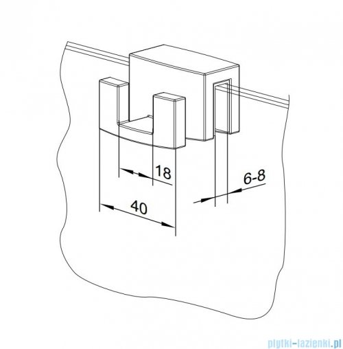 Radaway nikiel szczotkowany wieszak na kabinę prysznicową 6mm i 8mm WR-091