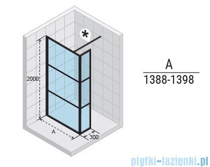 Riho Grid GB402 kabina prysznicowa Walk In 140cm czarna G004040121