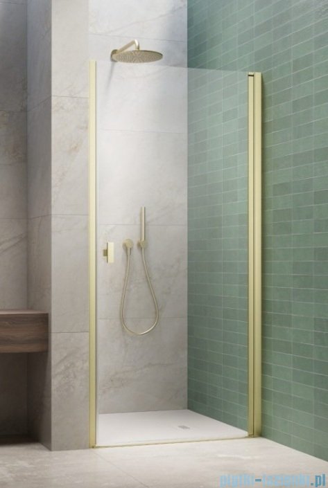 Radaway Nes Brushed Light Gold Dwj I Drzwi wnękowe 80cm prawe szczotkowane jasne złoto szkło przejrzyste 10026080-98-01R