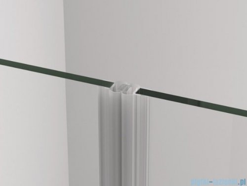 SanSwiss Cadura White Line drzwi wahadłowe 80cm dwuczęściowe profile biały mat CA2C0800907