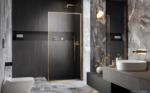 Radaway Modo F SL Gold II kabina Walk-in 55x201,6cm prawa złoty połysk szkło przejrzyste 10419055-09-01R