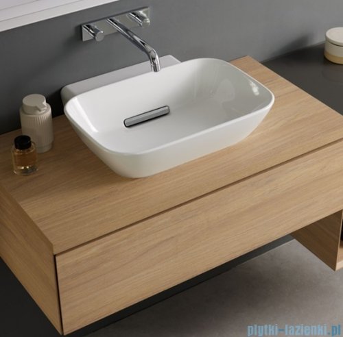 Geberit One CleanDrain Umywalka prostokątna bez otworu na baterię 50x42,5cm biały mat KeraTect 505.052.00.1