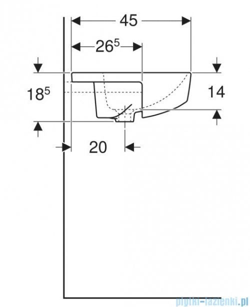 Geberit VariForm Umywalka częściowo wpuszczana w blat 55x45 cm 500.681.01.1