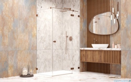 Radaway Essenza Pro  Brushed Copper Kdj kabina 80x75cm prawa szczotkowana miedź 10097080-93-01R/10098075-01-01