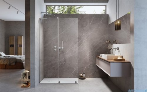 Radaway Furo SL Brushed Nickel kabina Walk-in 110x200cm lewa szczotkowany nikiel 10306588-91-01L/10110544-01-01