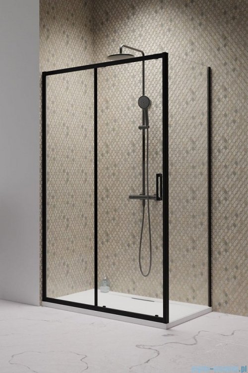 Radaway Premium Pro Black Kdj kabina 100x90cm lewa czarny mat/szkło przejrzyste 1015100-54-01L/1016090-54-01