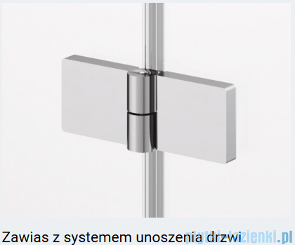 Ronal ANNEA AN13 Drzwi jednoczęściowe ze ścianką stałą w linii 100x200cm lewe nikiel szczotkowany AN13G10002507