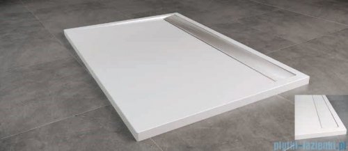 SanSwiss WIA Brodzik konglomeratowy prostokątny 80x120cm biały WIA801200404