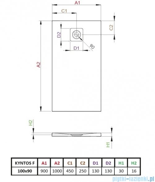 Radaway Kyntos F brodzik 100x90cm czarny HKF10090-54