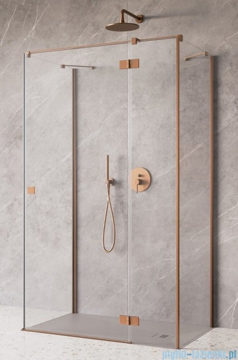 Radaway Essenza Brushed Copper Kdj+S kabina 75x80x75cm prawa szczotkowana miedź 1384049-01-01/1385021-93-01R/1384049-01-01