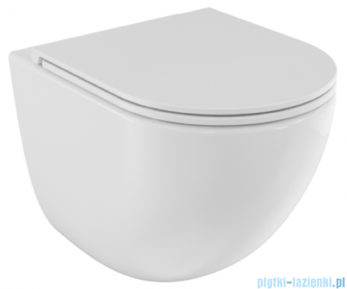 Besco Aspen Ergo White miska WC wisząca + deska wolnoopadająca Aspen White biały połysk #ZASE-B-DAB