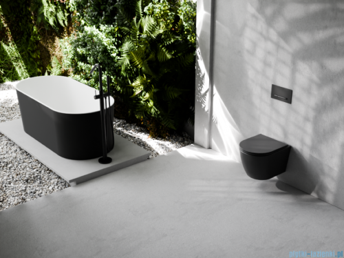 Besco Aspen Matt Black miska WC wisząca + deska wolnoopadająca Aspen Black czarny matt #ZAS-C-DAC
