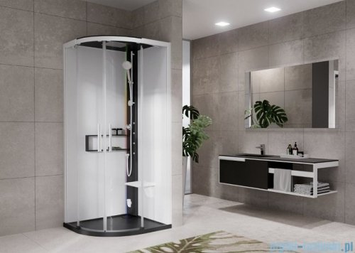Novellini Glax 2 2.0 kabina masażowo-parowa 90x90 czarna G22R90M5-1HU