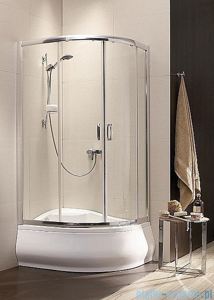 Radaway Premium Plus E Kabina półokrągła z drzwiami przesuwnymi 120x90x170 szkło satinato