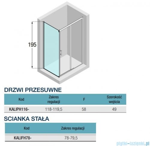 Novellini Kali PH+FH kabina 120x80 profile czarne KALIPH116-1H/KALIFH78-1H