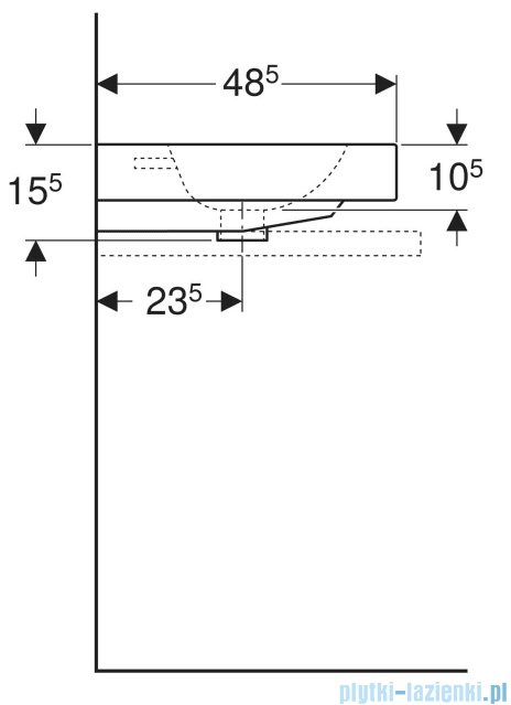 Geberit iCon Umywalka nablatowa z otworem na baterię 90x48,5 cm 124590000