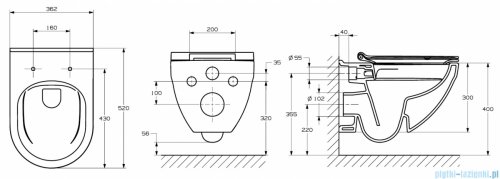 Roca Hebe miska WC wisząca Rimless z deską wolnoopadającą Slim biała A34H138000