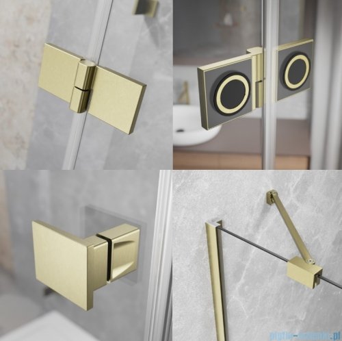 Radaway Essenza 8 Brushed Gold Kdj kabina 80x90cm prawa szczotkowane złoto 10480512-01-01R/10470237-99-01R/10113090-01-01