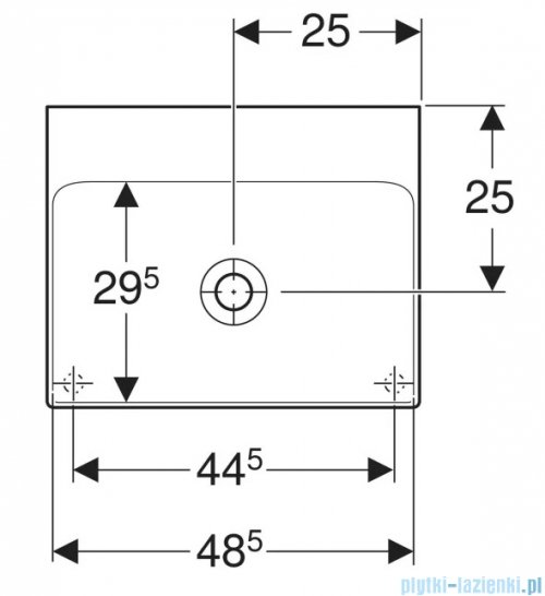 Geberit One Umywalka prostokątna bez otworu na baterię 50x41cm KeraTect 505.031.01.6