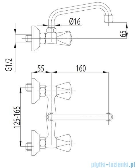 KFA Standard bateria umywalkowa ścienna, kolor chrom 300-310-00