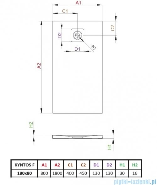 Radaway Kyntos F brodzik 180x80cm czarny HKF18080-54