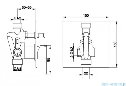 Kohlman Gixs zestaw prysznicowy z deszczownicą 40cm chrom QW210GR40 
