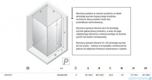 New Trendy Eventa Black Chrome kabina prysznicowa prostokątna 80x90x200 cm prawa przejrzyste czarny połysk EXK-6177
