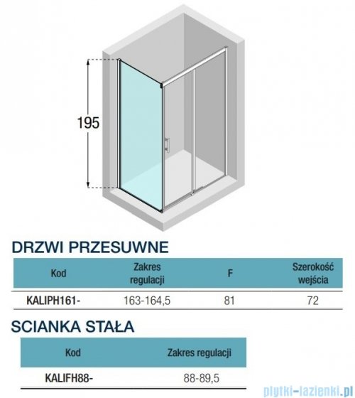 Novellini Kali PH+FH kabina 165x90 profile czarne KALIPH161-1H/KALIFH88-1H