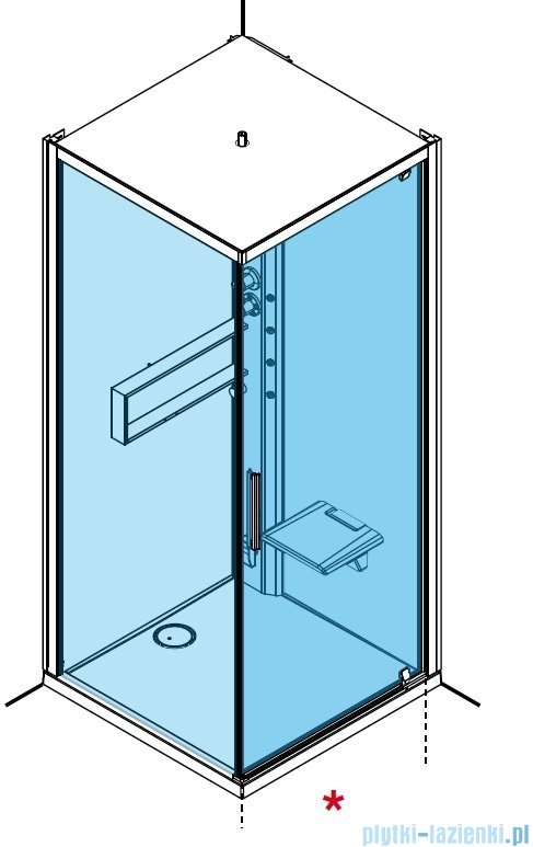 Novellini Glax 2 2.0 kabina z hydromasażem hydro plus 90x90 prawa biała G22GF99DT1L-1UH