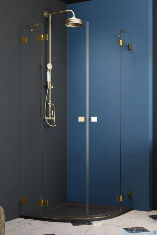 Radaway Essenza Pro Gold Pdd kabina 100x90cm złoty połysk/szkło przejrzyste 10095100-09-01L/10095090-09-01R