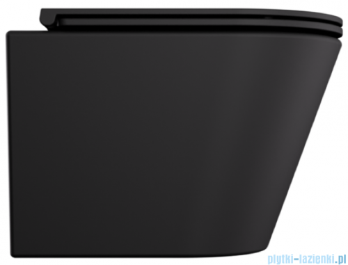 Besco Laax Matt Black miska WC wisząca + deska wolnoopadająca Laax Black czarny matt #ZLA-C-DLC