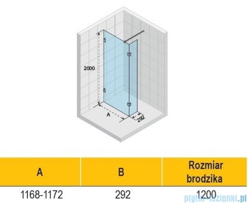 Riho Scandic NXT X402 kabina prysznicowa Walk In 120x200cm czarna G001126121