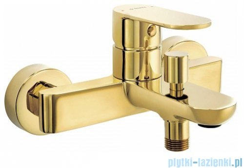 Deante Alpinia Gold bateria wannowa ścienna bez zestawu prysznicowego złota BGA Z10M