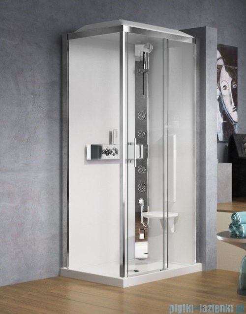 Novellini Glax 3 standard kabina prysznicowa 120x80 prawa srebrny GL32P129DT-1B