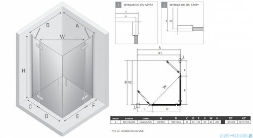 New Trendy Nesta Gunmetal Brushed kabina 90x110x200 cm drzwi podwójne grafit szczotkowany/szkło przejrzyste K-4764