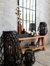 Lampion Chic Antique pleciony czarny - wysokość 70 cm