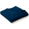 Jednokolorowy koc Biederlack Uno Cotton 150x220 - granatowy