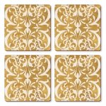 Podkładki korkowe pod kubek Cala Home - Gilded - komplet 4 szt.