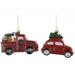 Bombka / zawieszka na choinkę - Vintage Christmas Cars - komplet 2 szt.