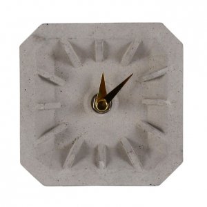 Zegar betonowy stojący KONKRET - mosiądz 10 cm - SZYBKA WYSYŁKA