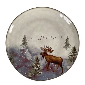 Winter Łoś - kamionkowy talerz obiadowy 28 cm