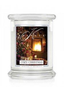 Kringle Candle - Cozy Christmas - średni, klasyczny słoik (411g) z 2 knotami